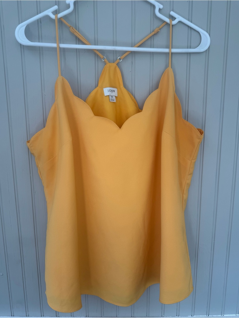 J. Crew yellow Mustard Scallop-Edge Cami Tank Top